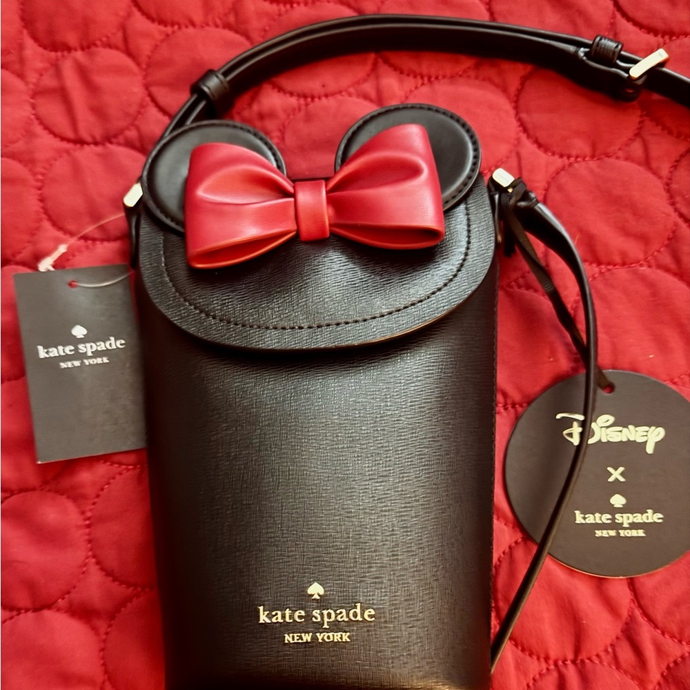 Kate Spade Disney X Minnie Mouse Crossbody phone purse, new